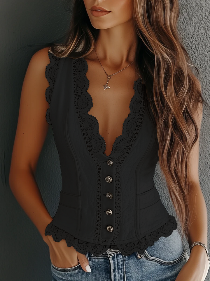 Vintage lace vest side view