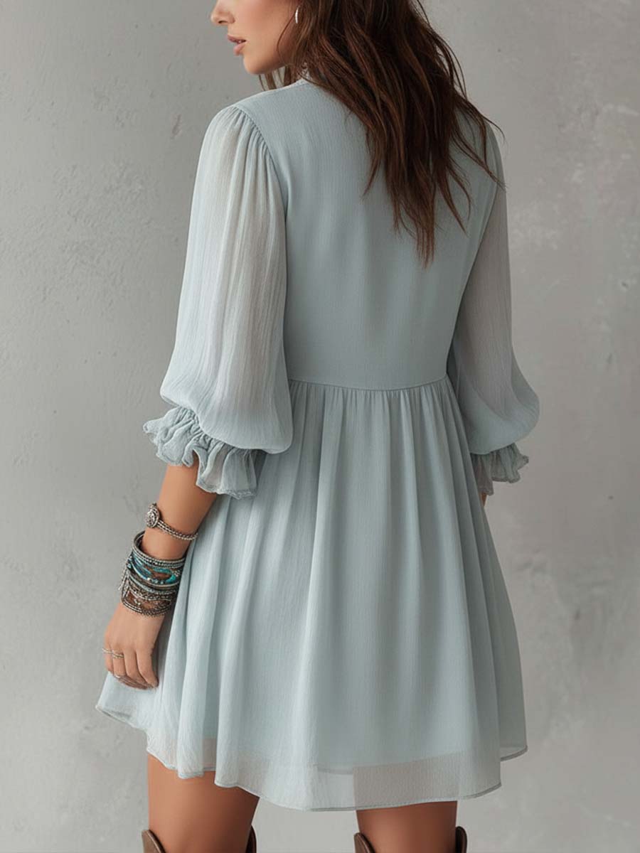 Chiffon mini dress side view