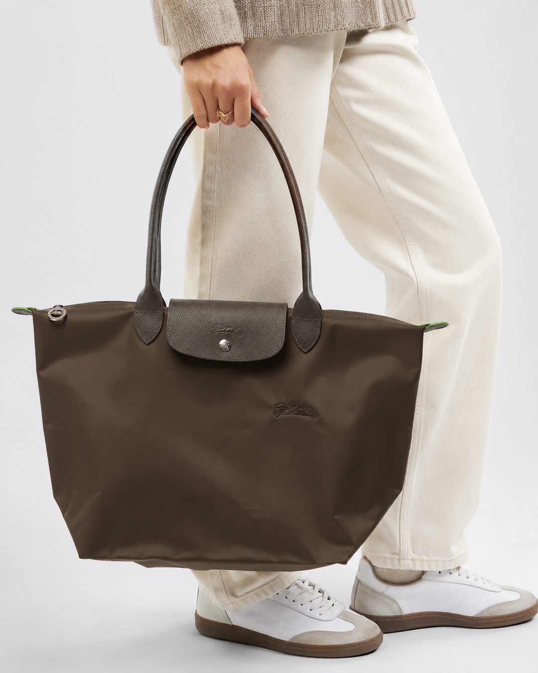 Longchamp Le Pliage Large Tote Bag Terra Dark Olive Lifestyle