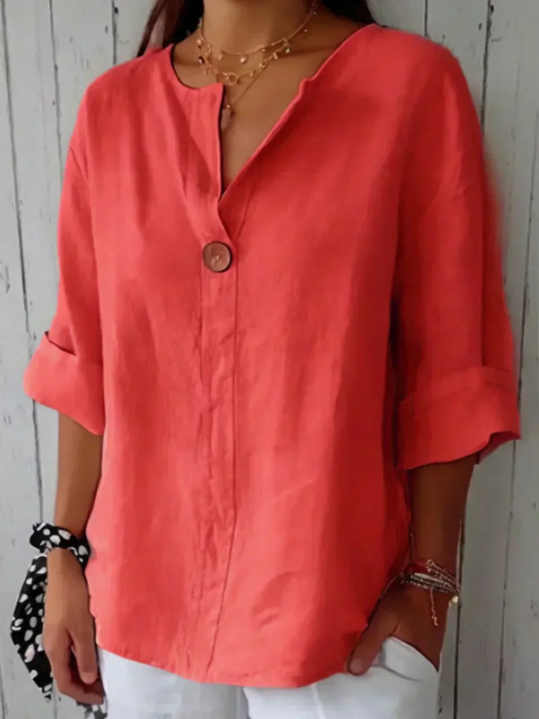 Jessa V-Neck Blouse — back view