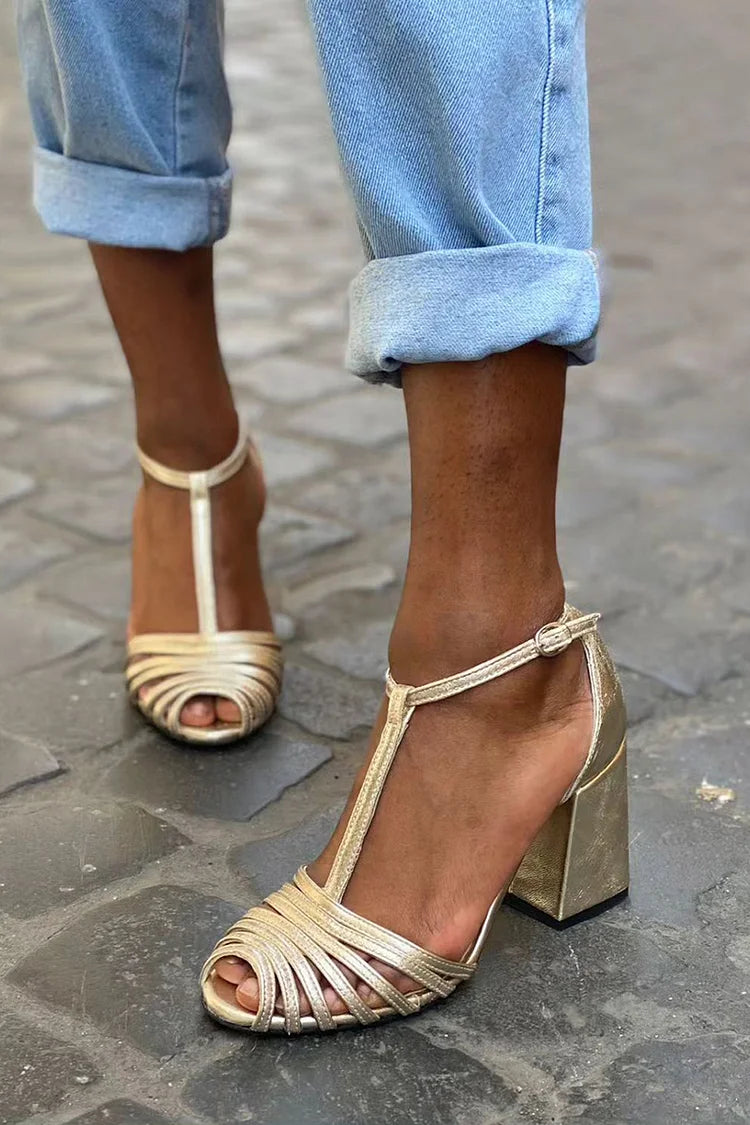 Elegant Sandals With T-Bar — front view