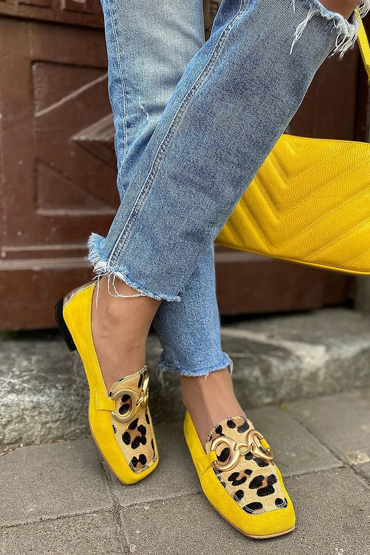 Stelle Animal Print Loafers — back view