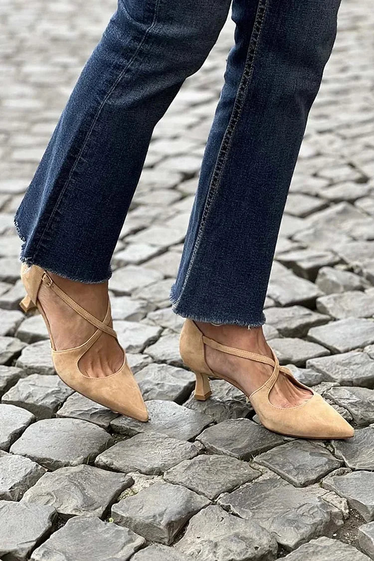 Cross-Strap Pumps — front view