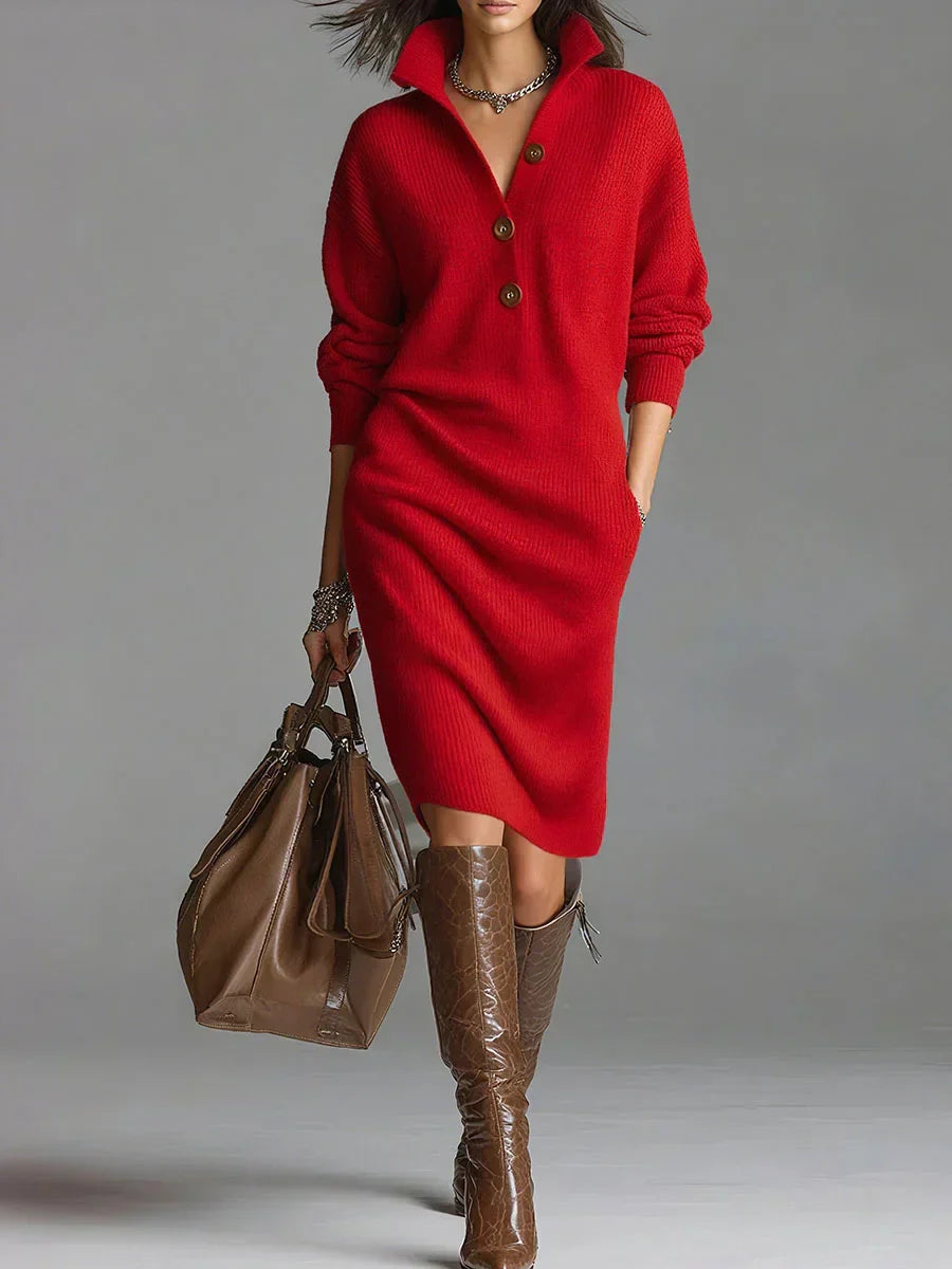 Arianell | Wool Winter Knit Midi Dress