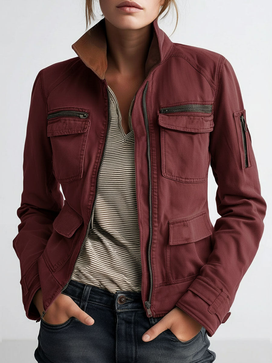 Utility pocket cargo jacket back view