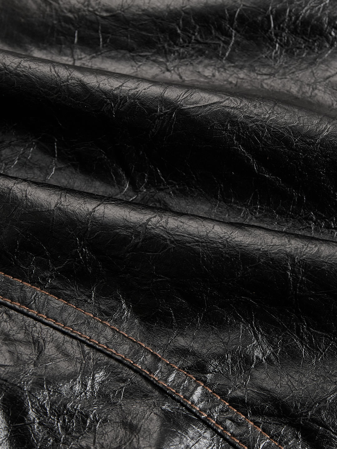 Retro PU jacket full length view