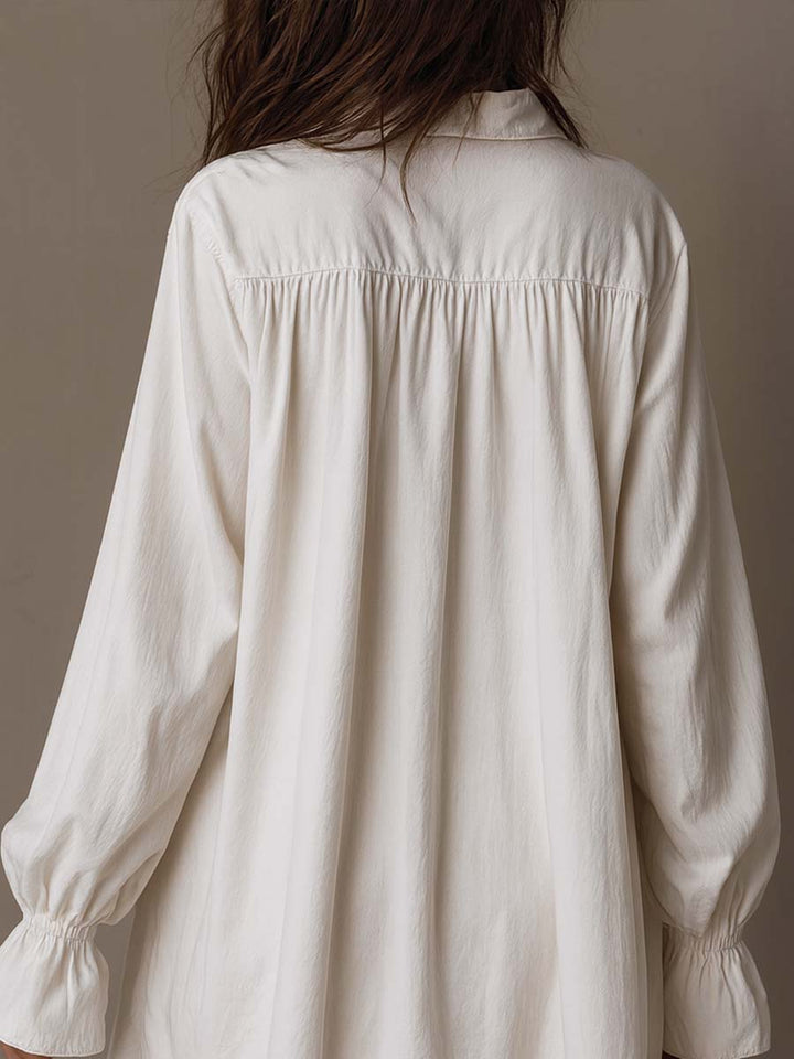 Retro lace long sleeve dress side view