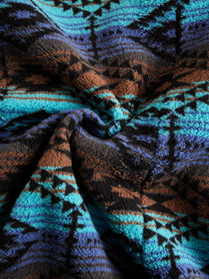 Longline tribal coat back view