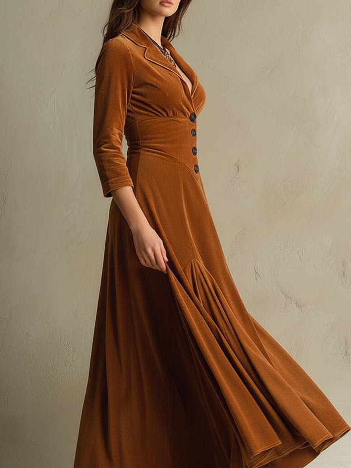 70s velvet blazer dress side view