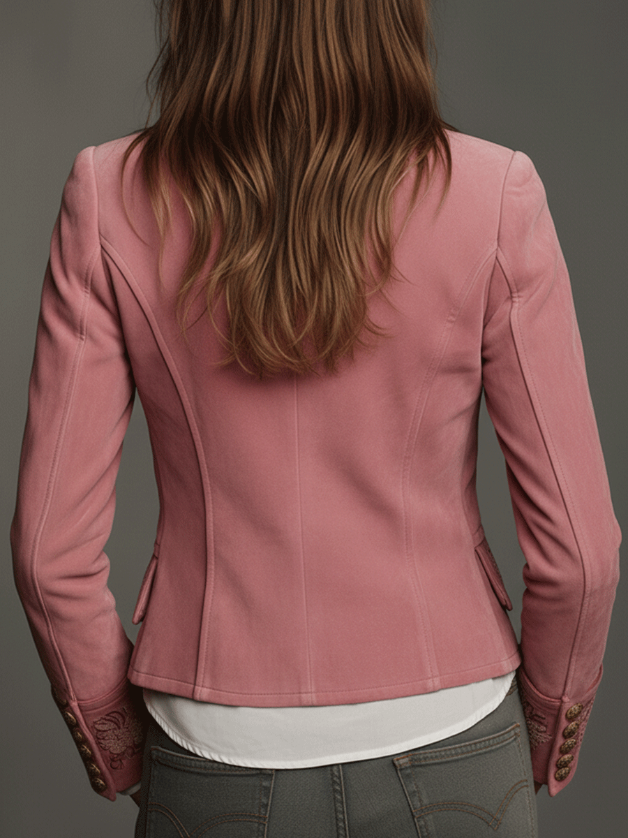 Vintage suede jacket side view