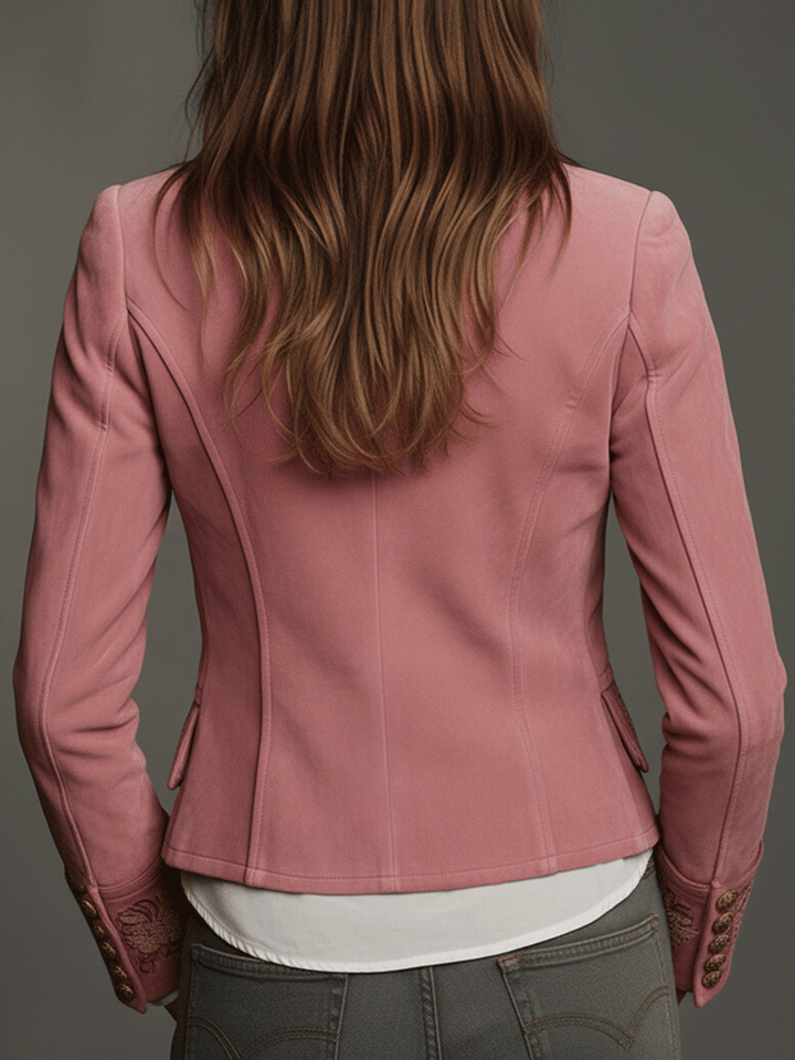 Vintage suede jacket side view