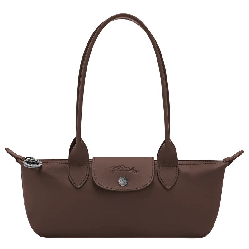 Longchamp Le Pliage Xtra M shoulder bag mocha leather – front view