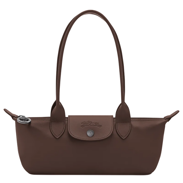 Longchamp Le Pliage Xtra M shoulder bag mocha leather – front view