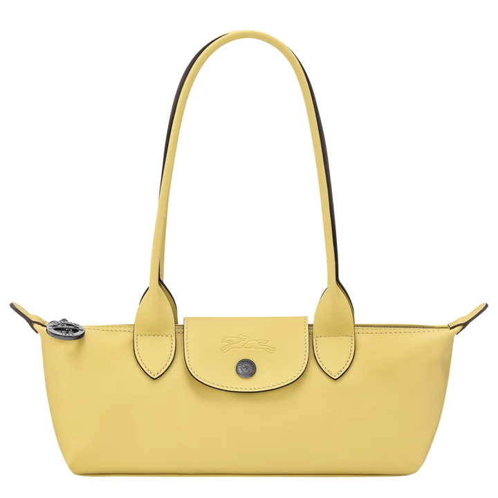 Longchamp Le Pliage Xtra M shoulder bag lime green leather – front view