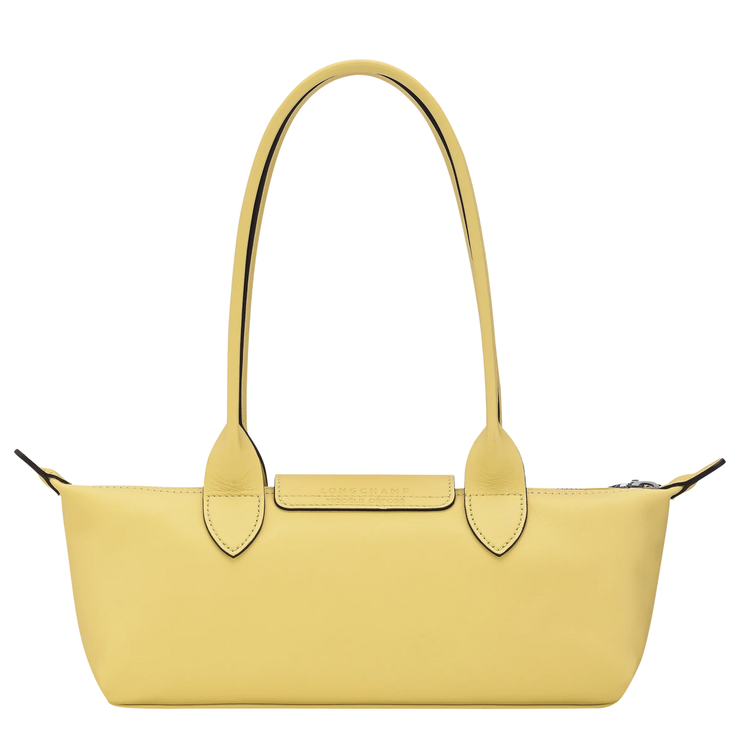 Longchamp Xtra M lime bag – secure zip and flap closure