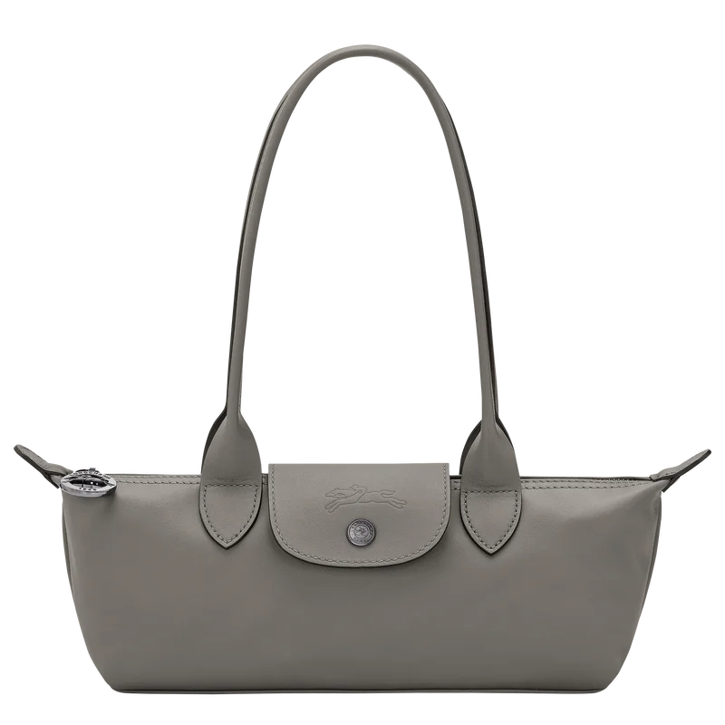 Longchamp Le Pliage Xtra M shoulder bag turtledove grey-taupe leather – front view