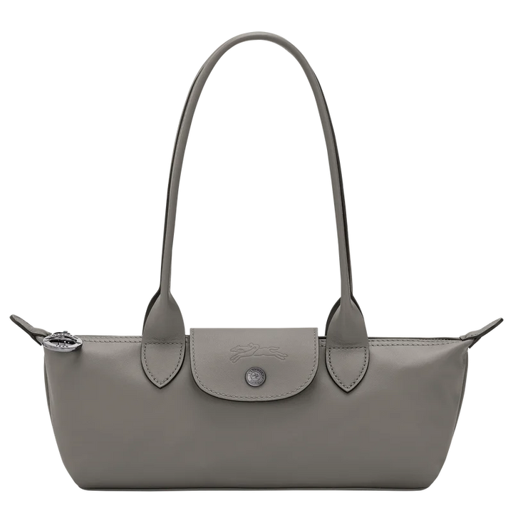 Longchamp Le Pliage Xtra M shoulder bag turtledove grey-taupe leather – front view