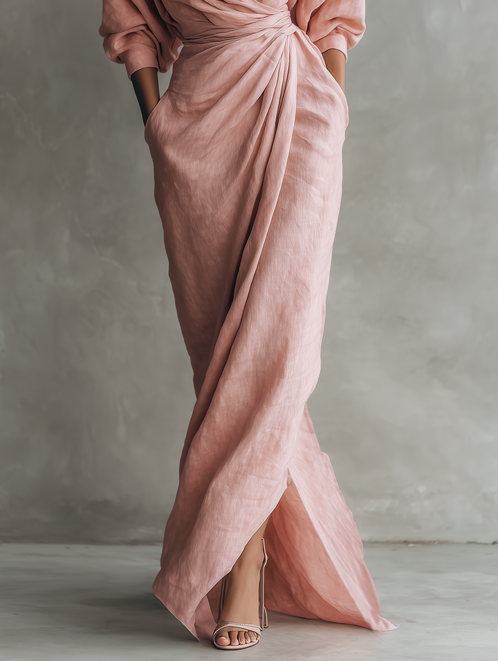 Pink Minimalist Maxi Dress — product view