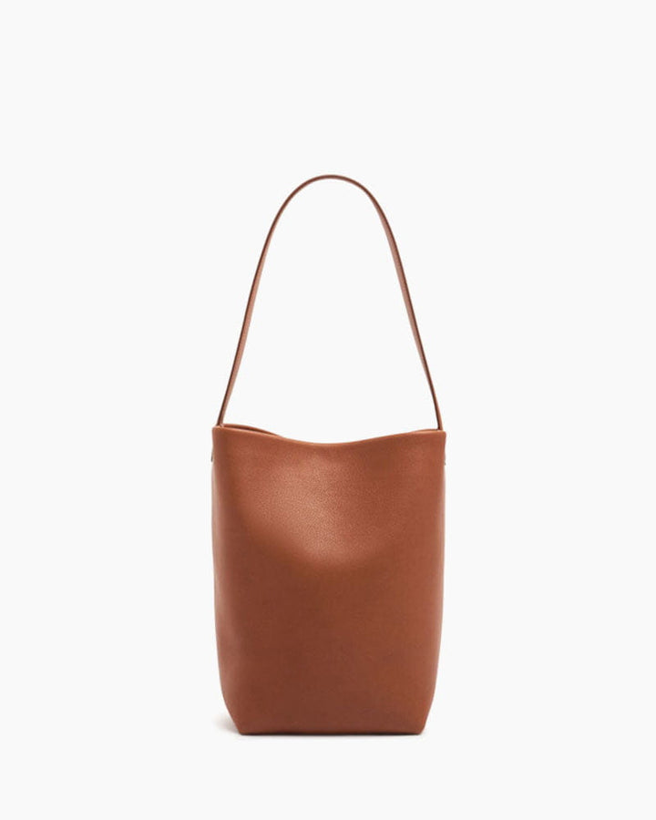 Vespera Calfskin Self Tie Bucket Bag Dark Cuir