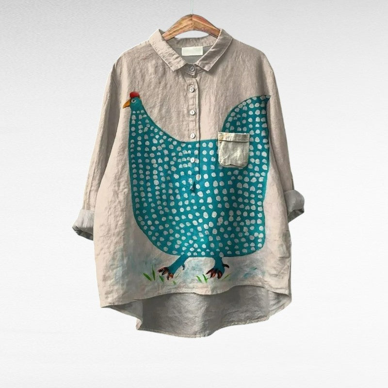 Tiffany Colourful Summer Blouse — front view