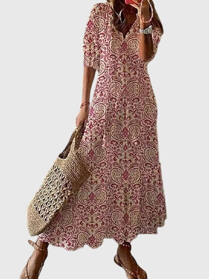 Amalia Boho Vintage Dress — detail view
