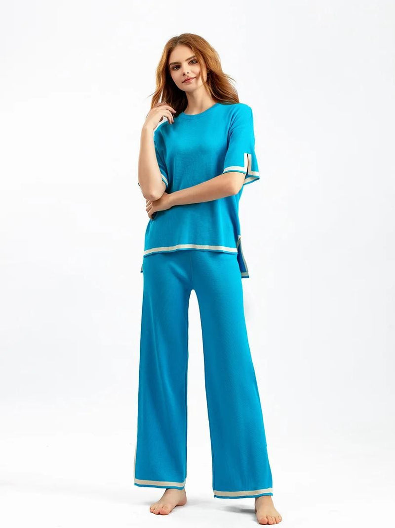 Charlotte Elegant Ice Silk Short Sleeve Co-Ord Set — product view
