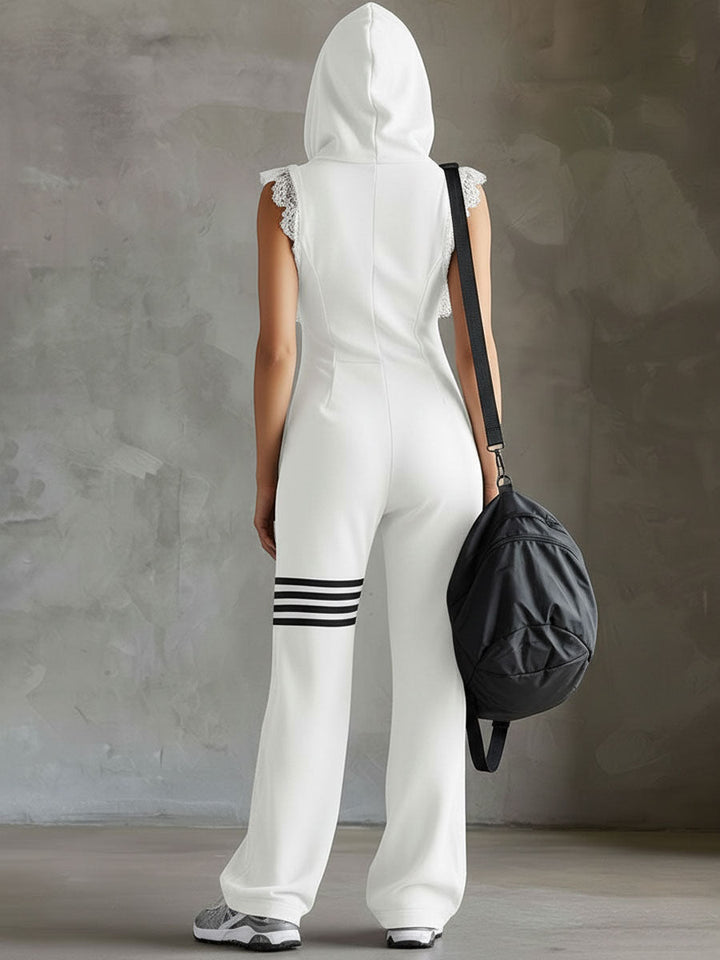 Retro sporty jumpsuit women – side profile