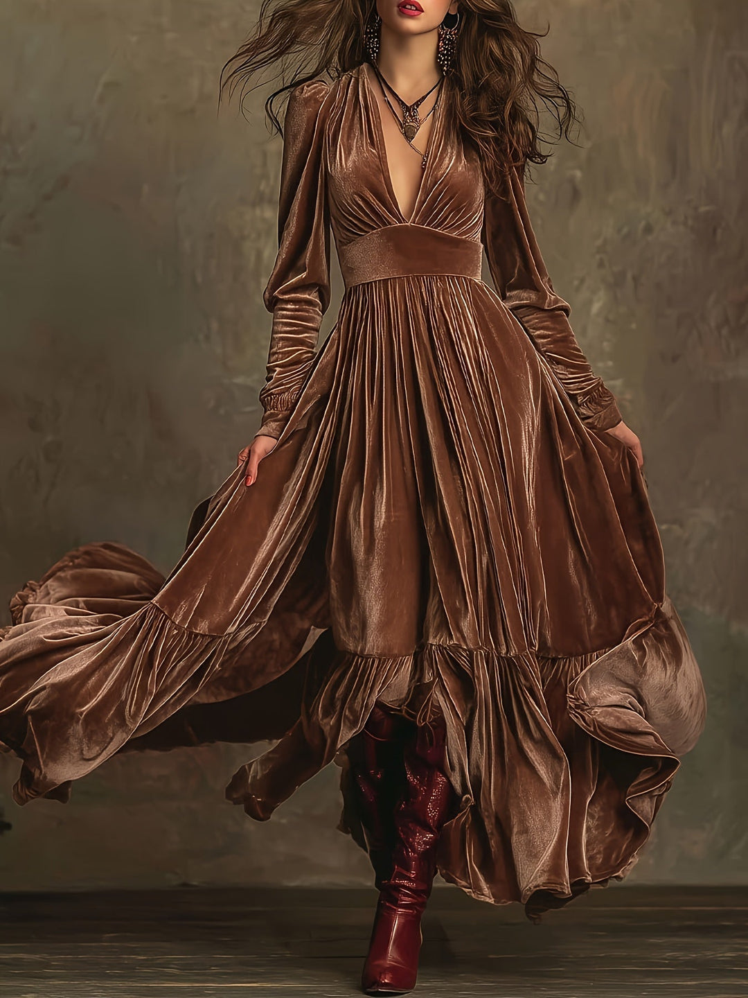 Eveline | Elegant Velvet Maxi Dress
