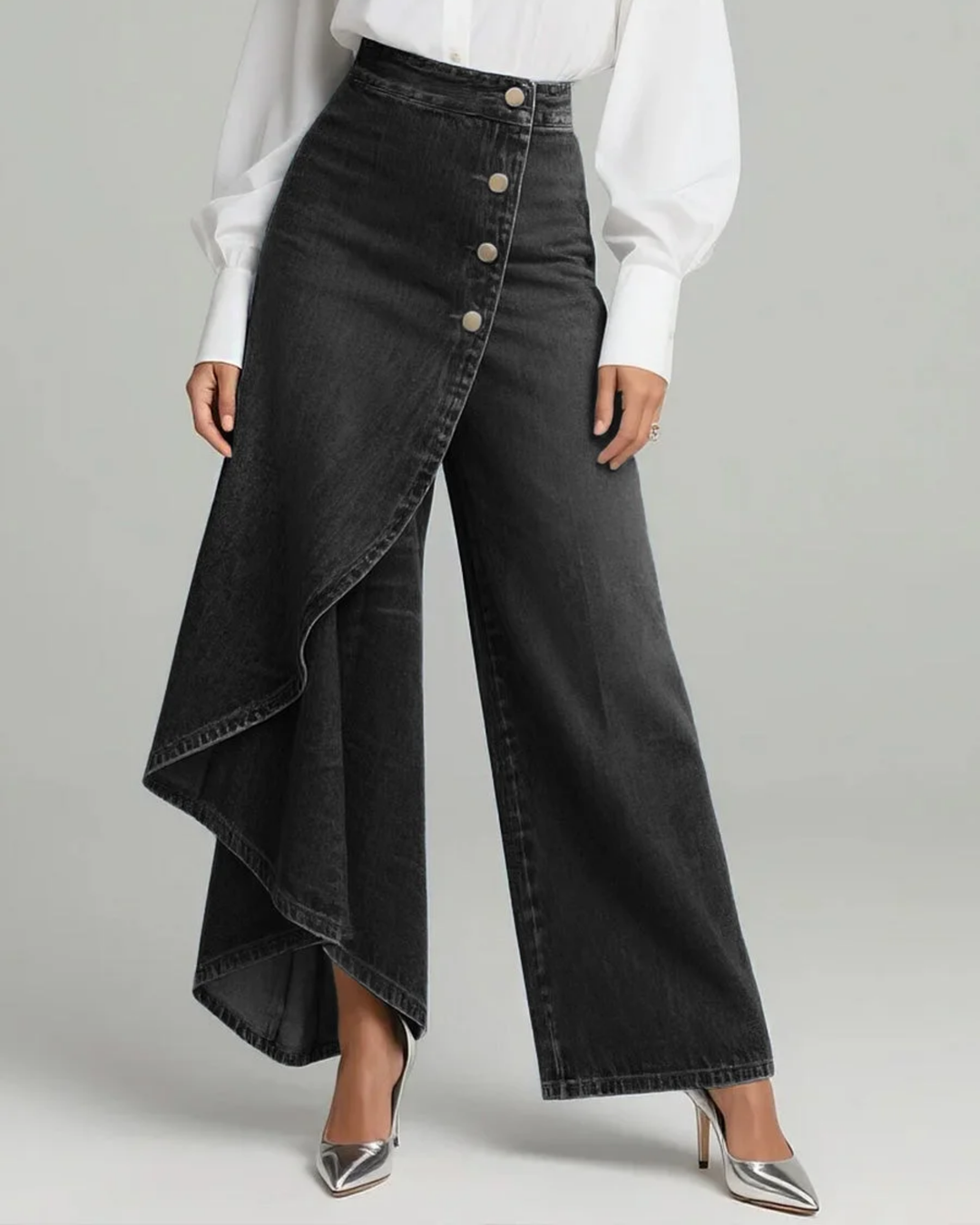 Calvra Denim Trousers — back view