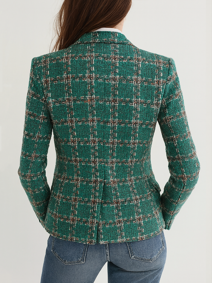 Vintage plaid blazer side view