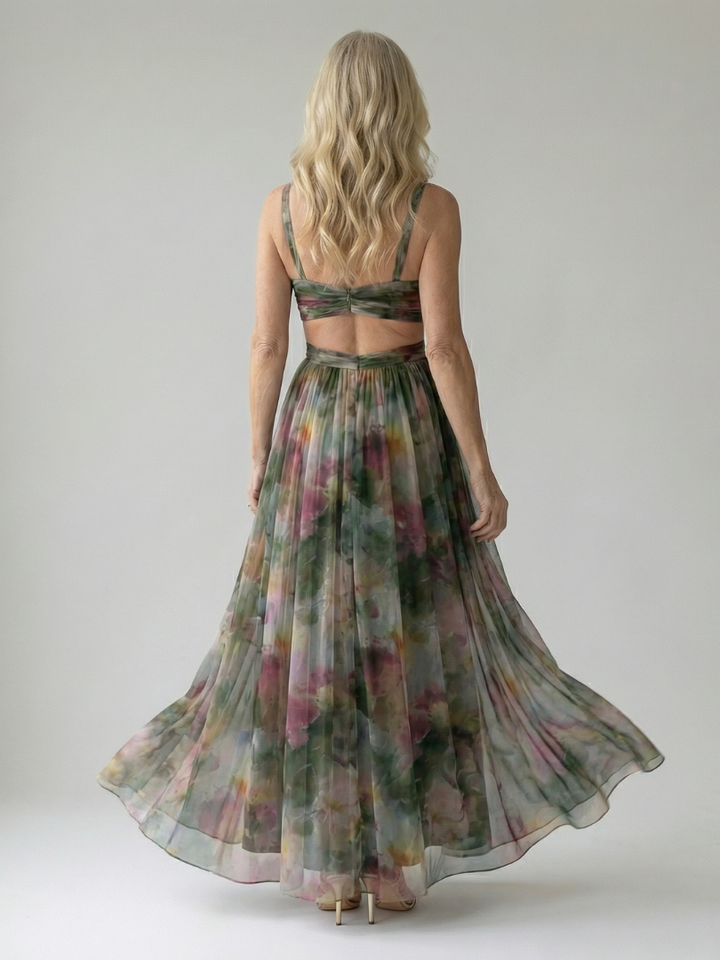 Valencia Sunset Maxi Dress — lifestyle shot