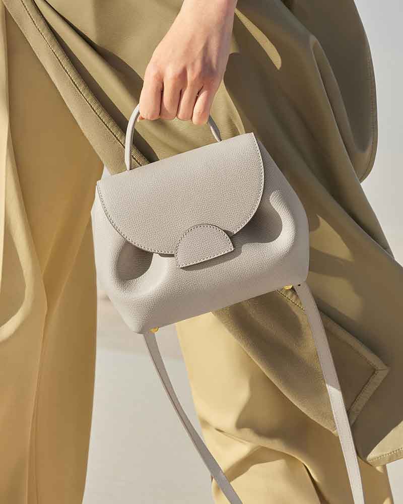 Textured Leather Top Handle Crossbody Satchel Bag