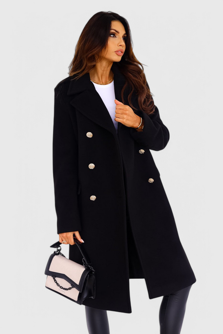 Yara wool coat belt and waist detail