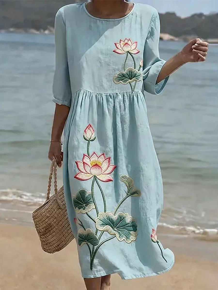 Rachel Elegant Floral Maxi Dress — front view