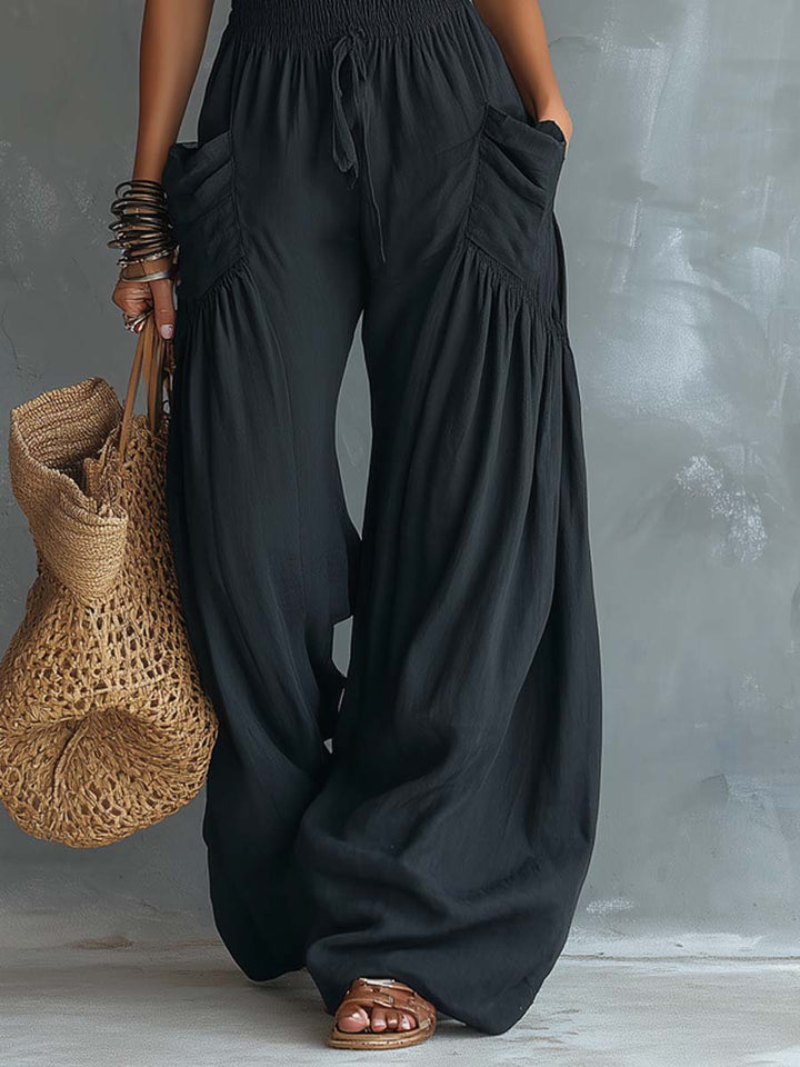 Retro lace halter-neck jumpsuit styled look