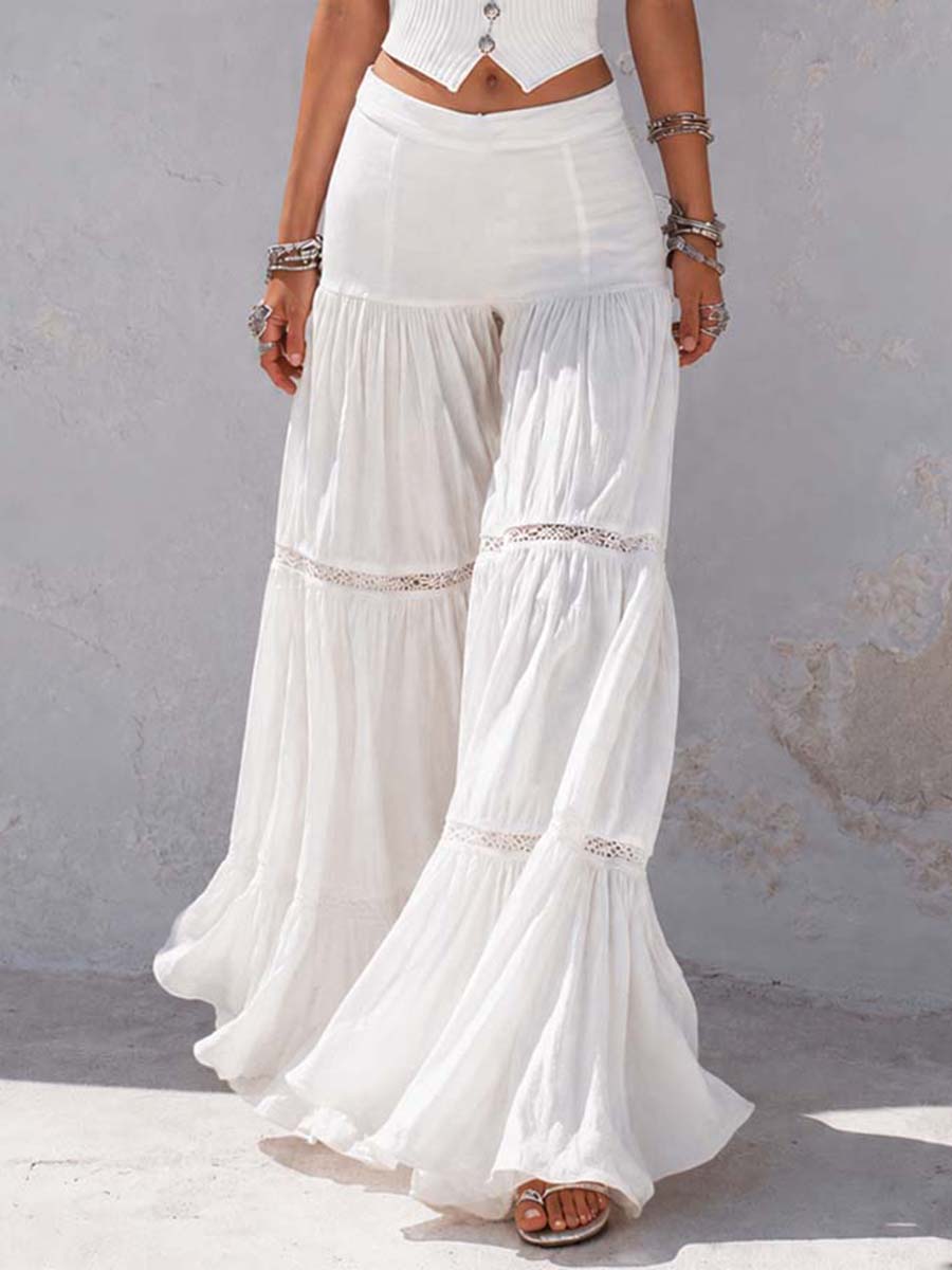 Corset top tiered lace pants co-ord back view