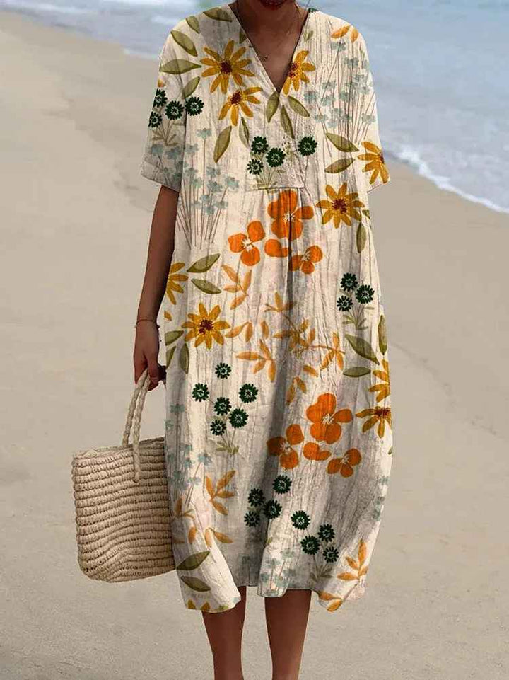 Merel Vintage Floral Maxi Dress — detail view