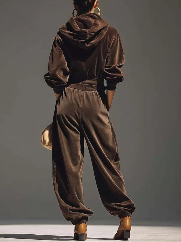 Loose velvet women's co-ord set – full length