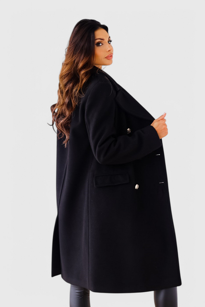 Yara coat pocket and hem detail close-up