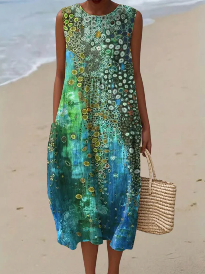 Megan Vintage Maxi Dress — front view