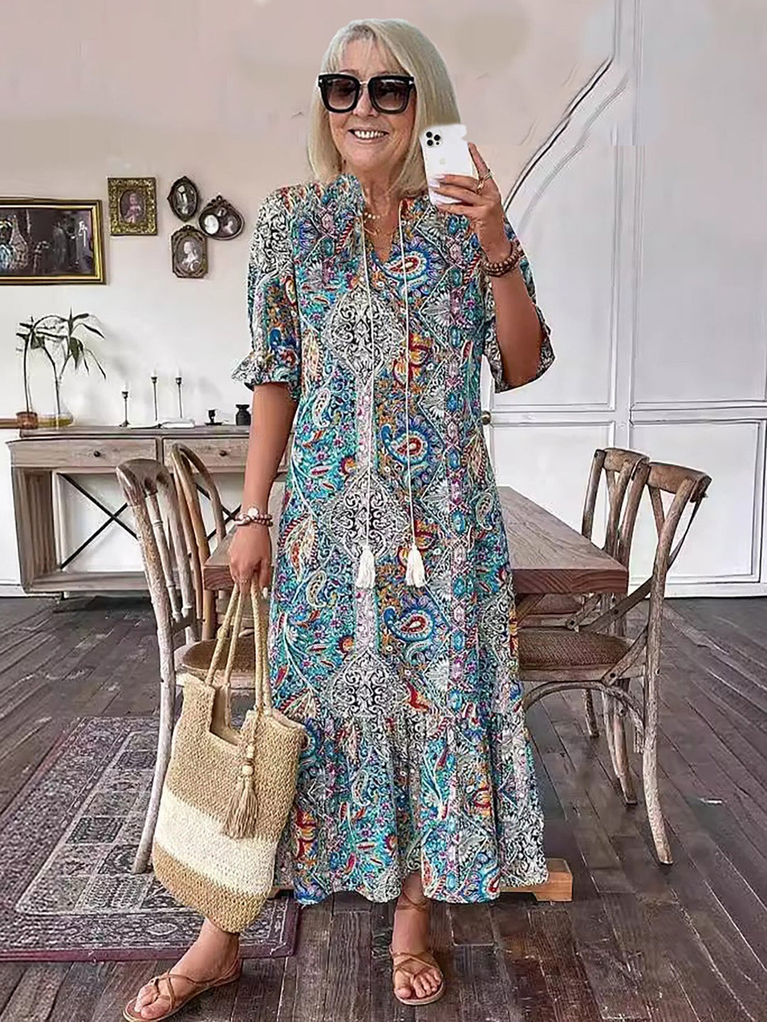 Gene Boho Summer Dress — front view