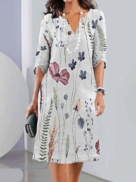 Eleanor Floral Boho Dress — back view
