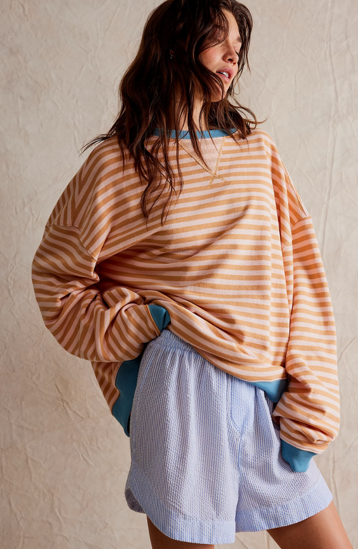 Mana Striped Oversized Sweater — detail view