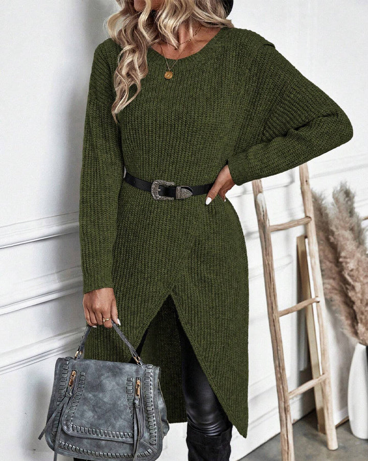 Addison Comfortable Irregular Style Sweater Dress — additional view