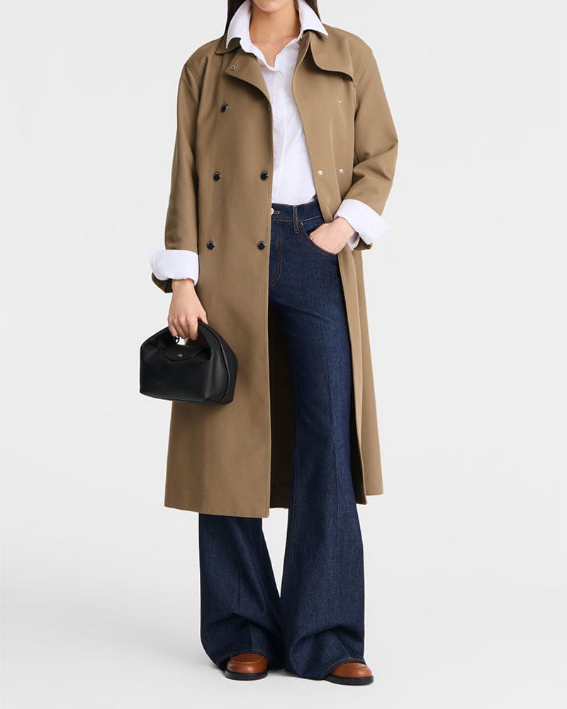 Women's Sophisticated Small Leather Carryall Bag