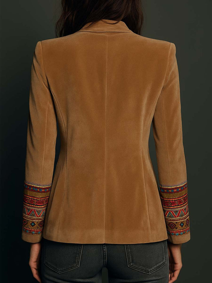 Velvet bohemian blazer full length view