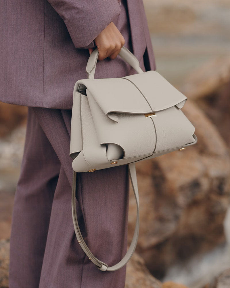 Women's Chic Structured Textured Mini Top Handle Bag