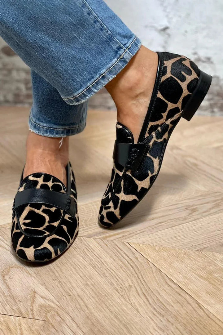 Sofia Animal Print Loafers — back view