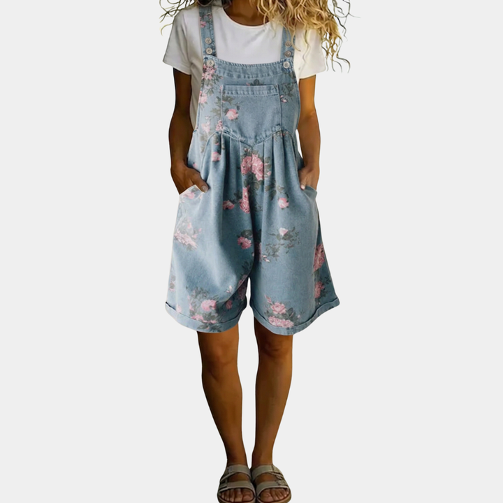 Saylor Denim Jumpsuit — front view