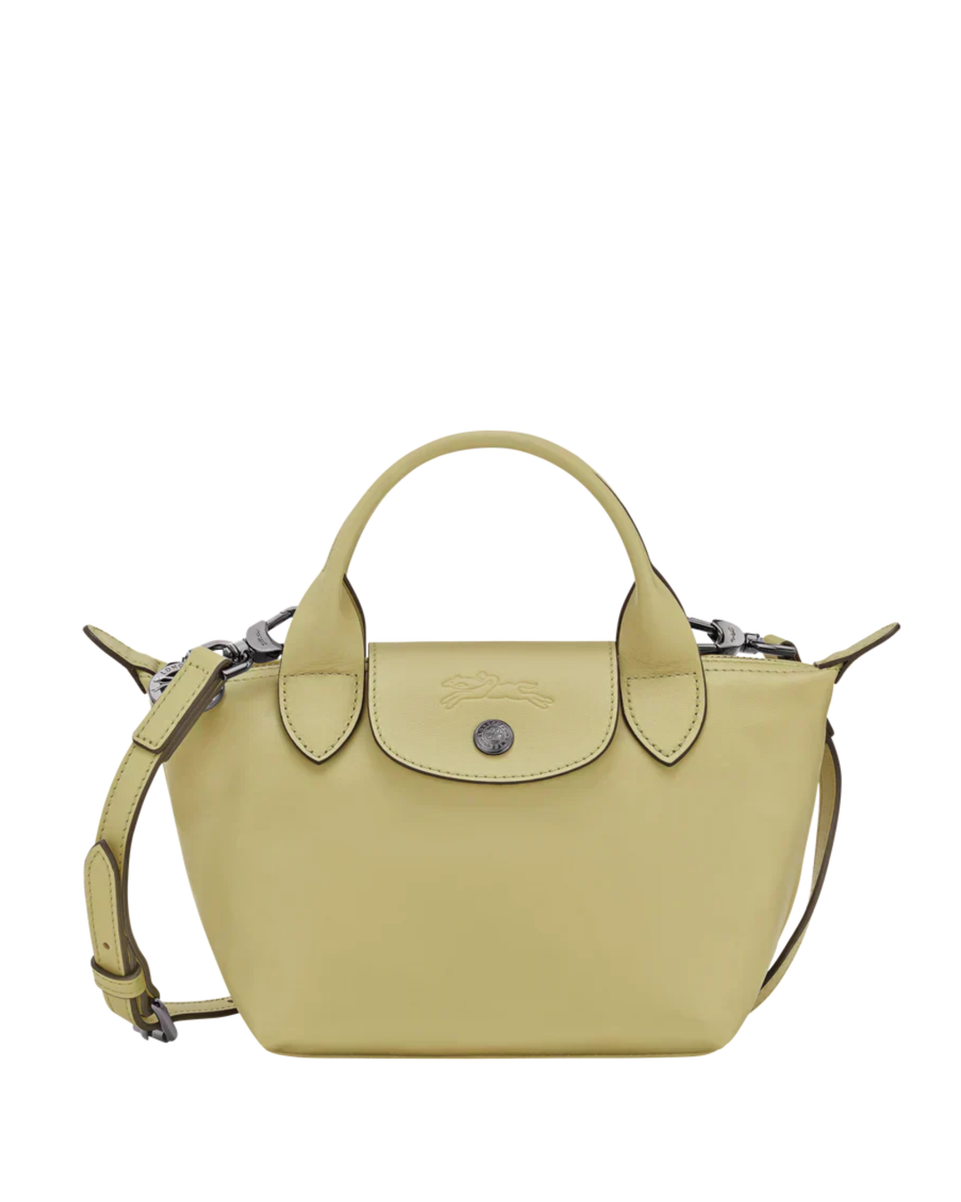 Longchamp Le Pliage Xtra XS Leather Bag Pistachio light green front view